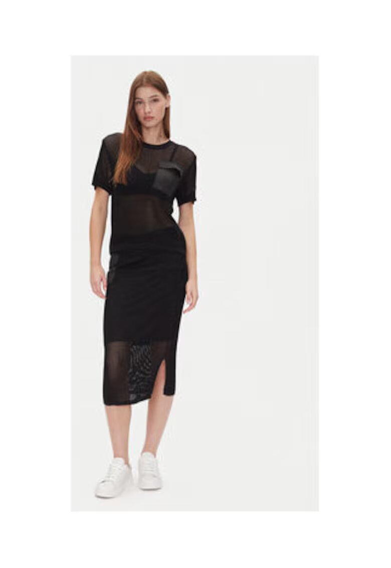 DKNY Rochie neagra - 65% viscoza - 35% nailon