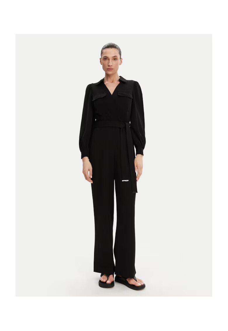 DKNY Salopeta cu maneci lungi si cordon - DD3K284A - 100% poliester - Negru