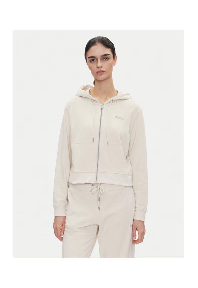 DKNY Sport Hanorc dama DP5J9588 - Bumbac/Poliester - Bej - Bej