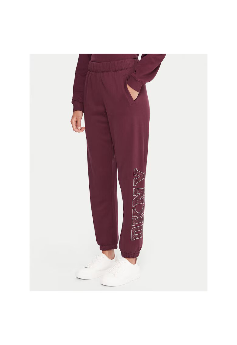 DKNY Sport Pantaloni sport dama - culoare bordo - material confortabil