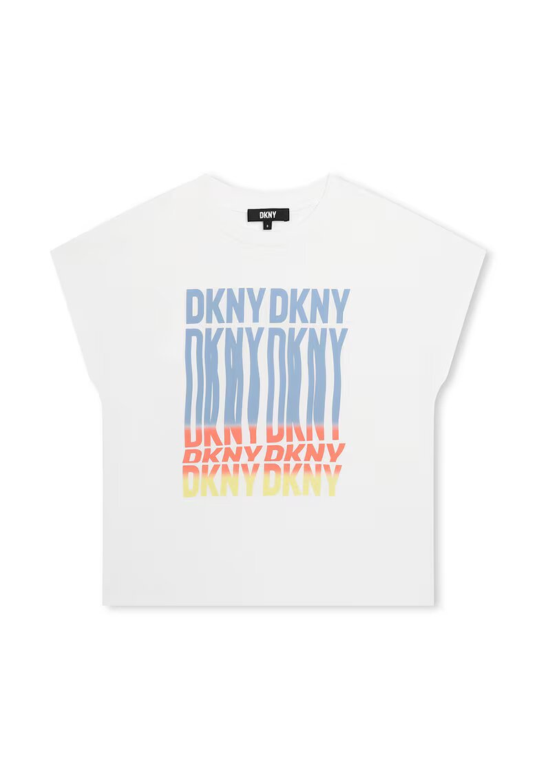 DKNY Tricou din amestec de bumbac cu imprimeu logo - Alb