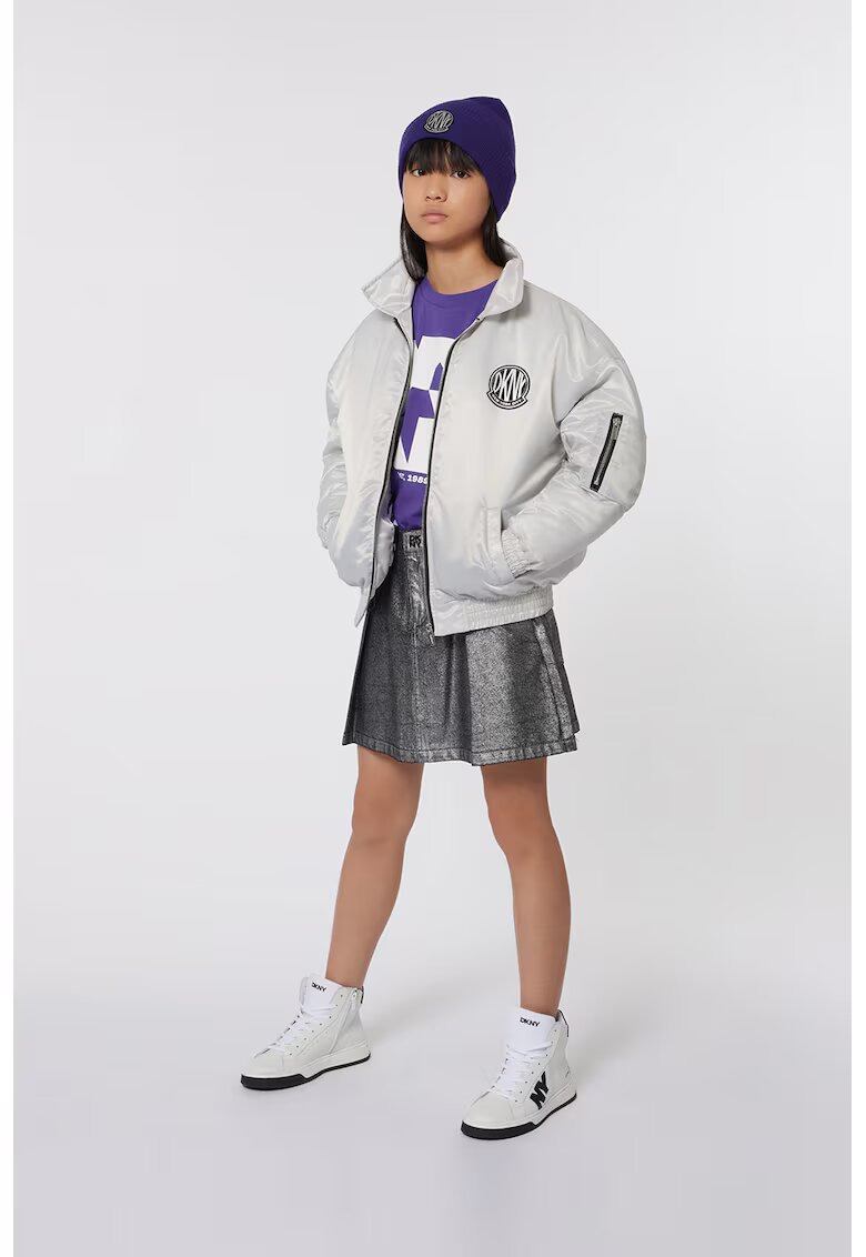 DKNY Tricou din bumbac cu imprimeu logo - Albastru indigo