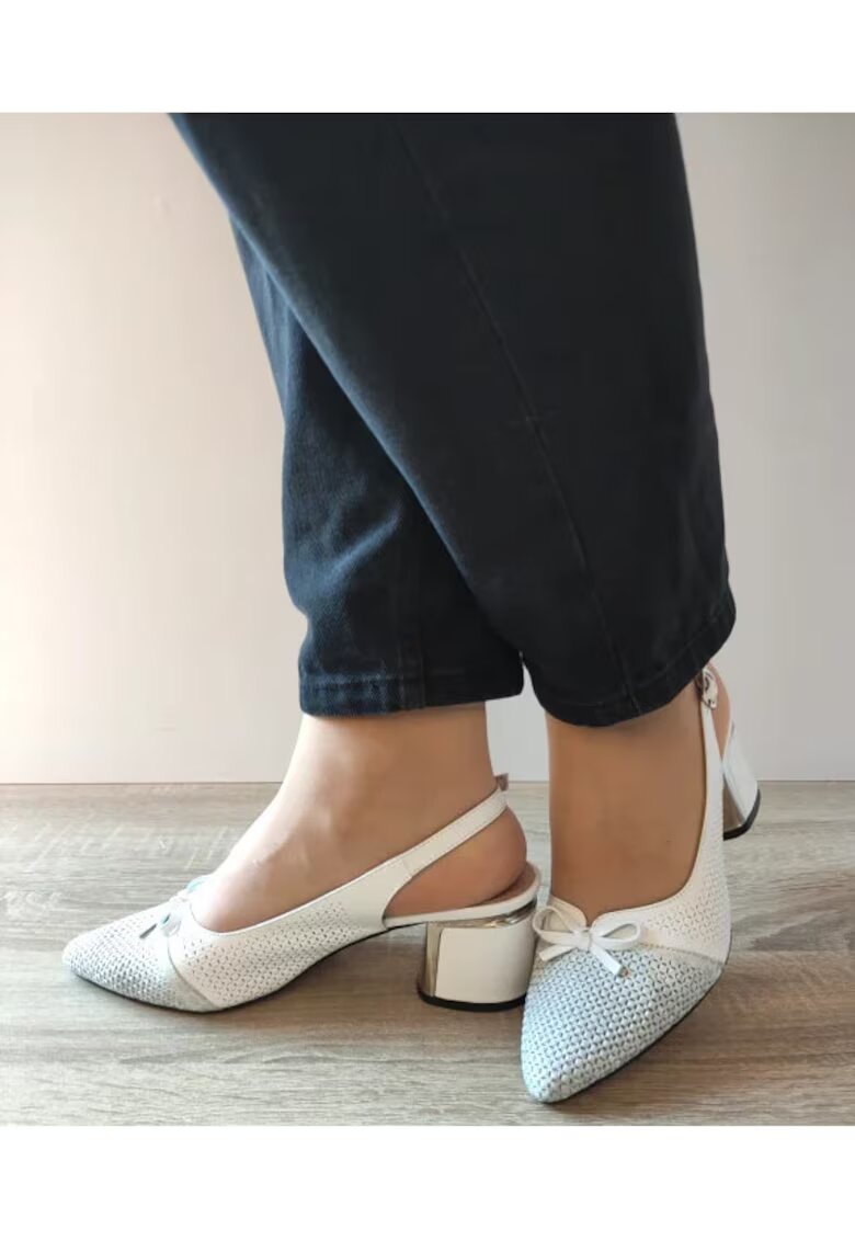 DOGATI Pantofi Casual Decupati Dama 049 563 Albi Cu Argintiu - Alb - Alb