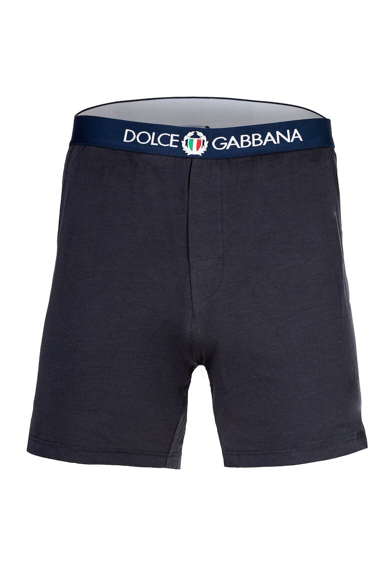 Dolce  Gabbana Boxeri cu banda logo in talie - Albastru