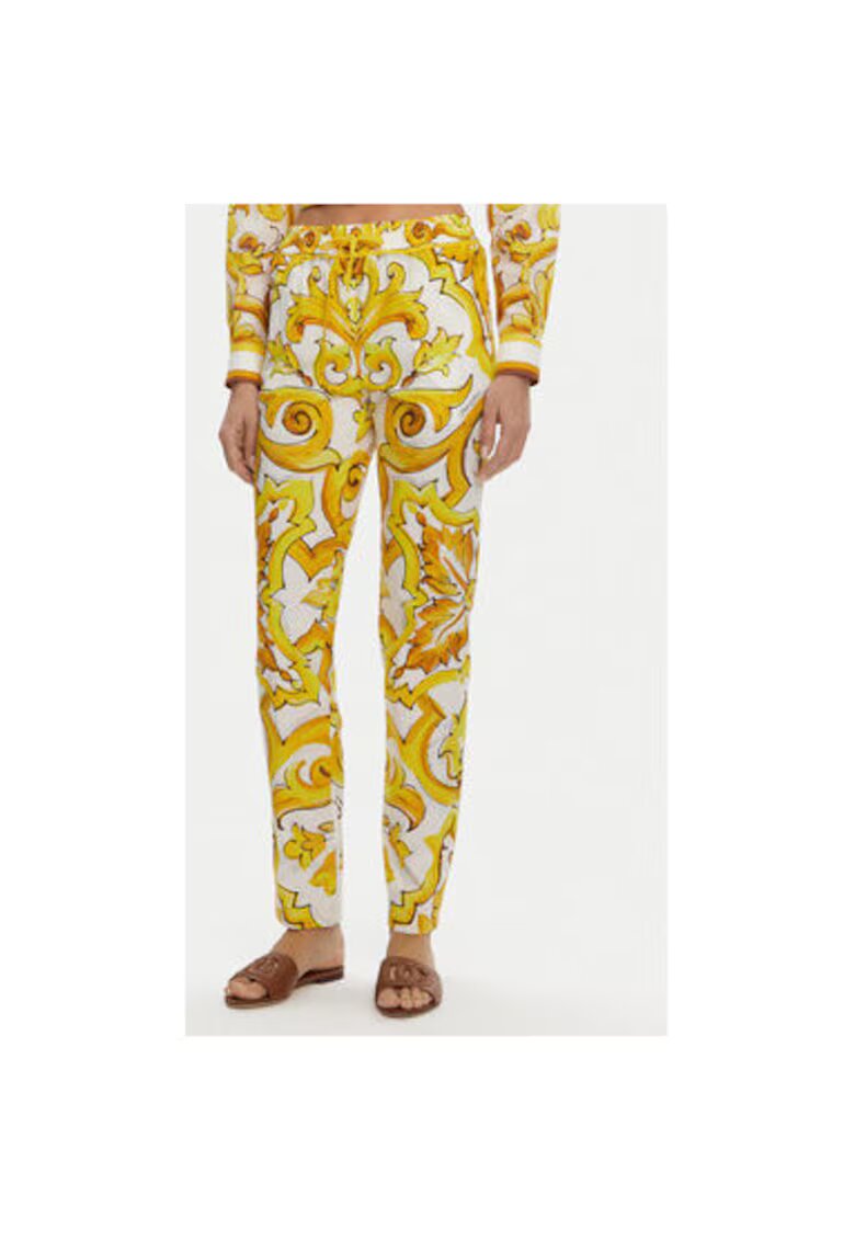 Dolce  Gabbana Pantaloni Dama - 305315533 - Bumbac - Galben - Galben