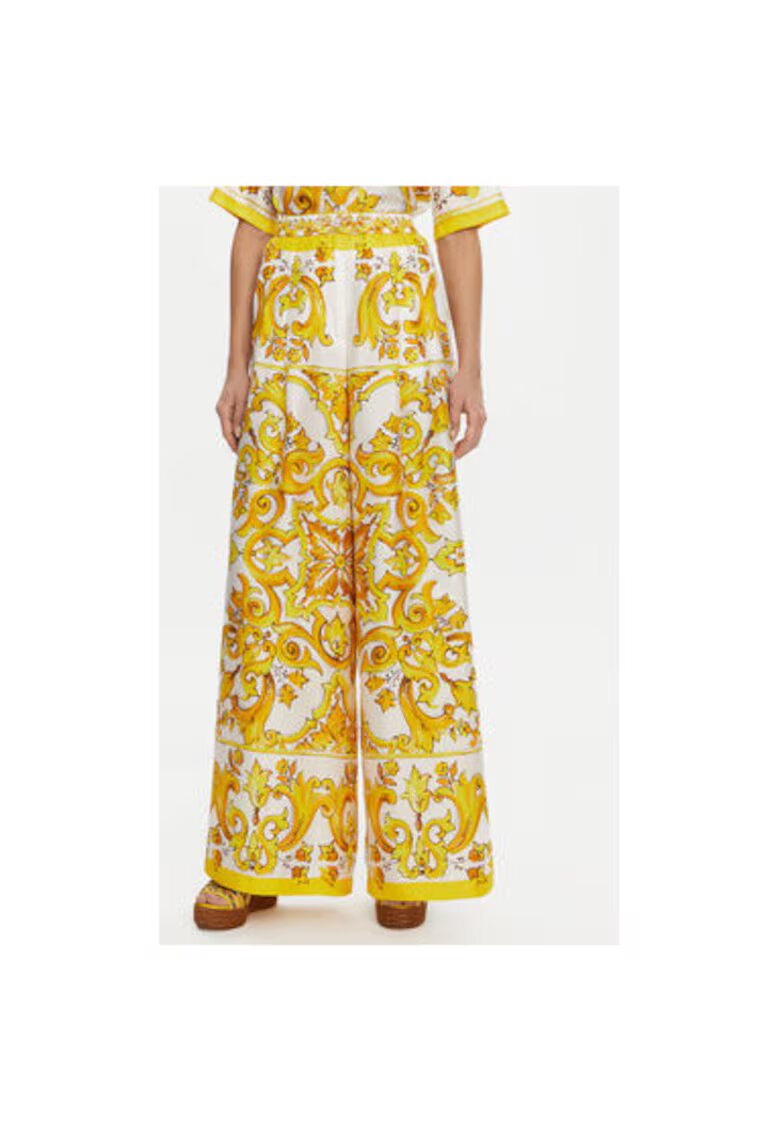 Dolce  Gabbana Pantaloni Dama - 305315540 - Matase - Alb - Alb
