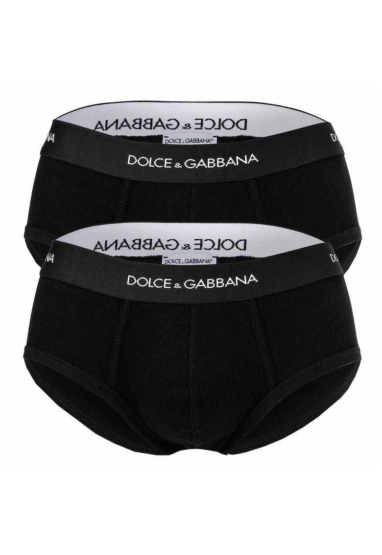 Dolce  Gabbana Set de boxeri de bumbac- 2 piese - Negru