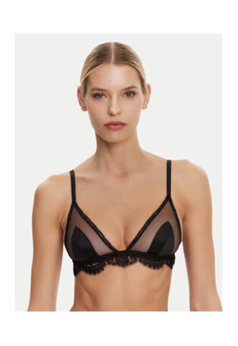 Dolce  Gabbana Sutien triunghiular din amestec de matase - O1E31T ONN35 N0000 - Negru