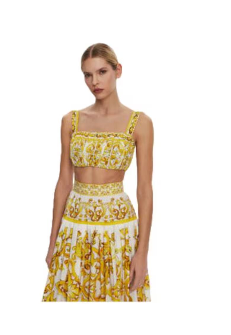 Dolce  Gabbana Top dama F755PT HH5EA - Bumbac - Galben