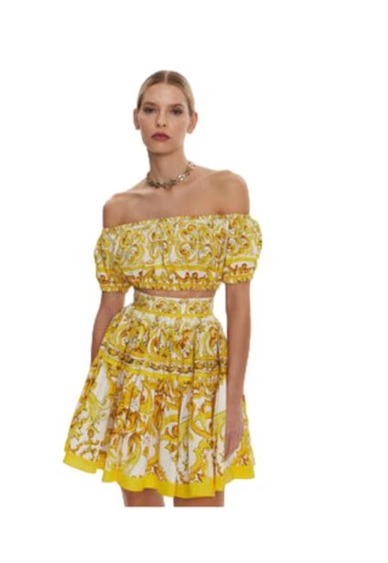 Dolce  Gabbana Top dama F755RT HH5BA - Bumbac - Galben