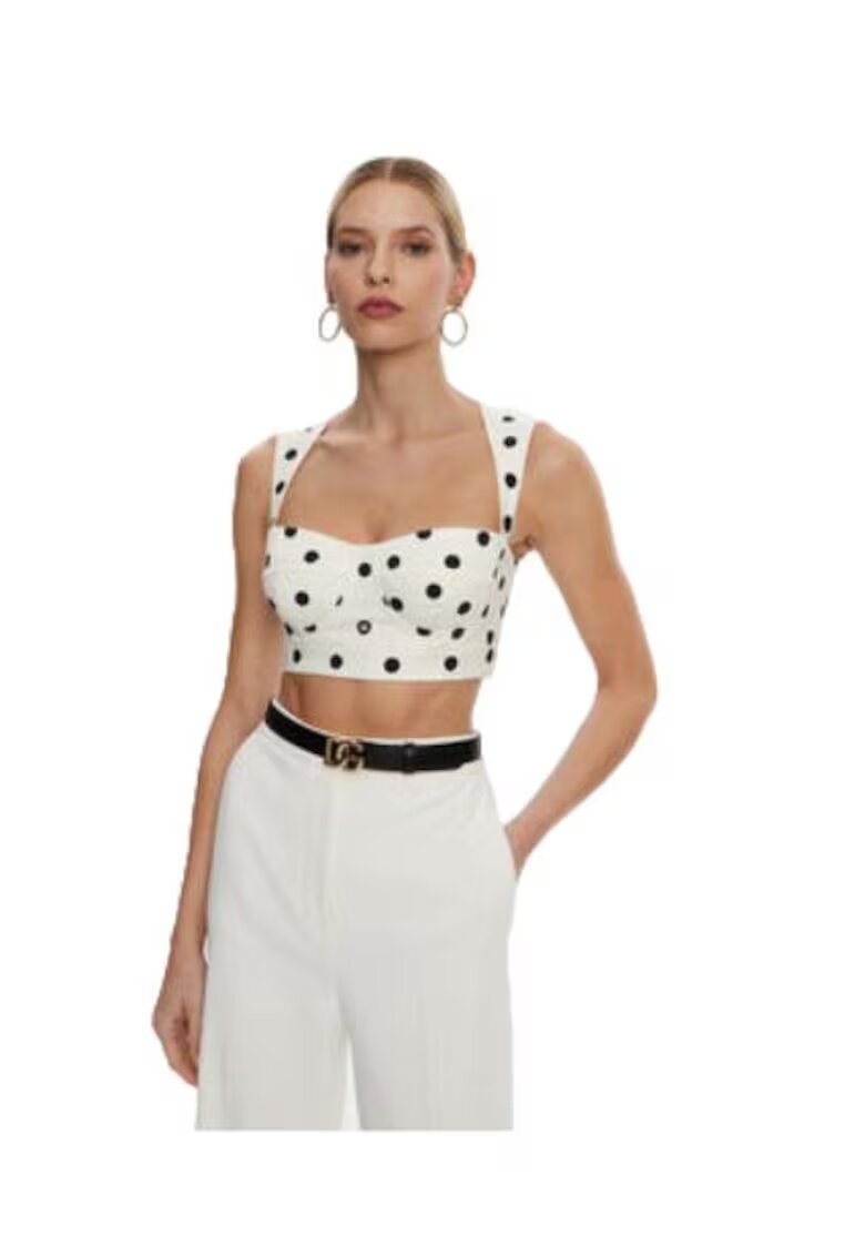 Dolce  Gabbana Top dama F7AA7T FSFNM - Bumbac/Elastan - Alb