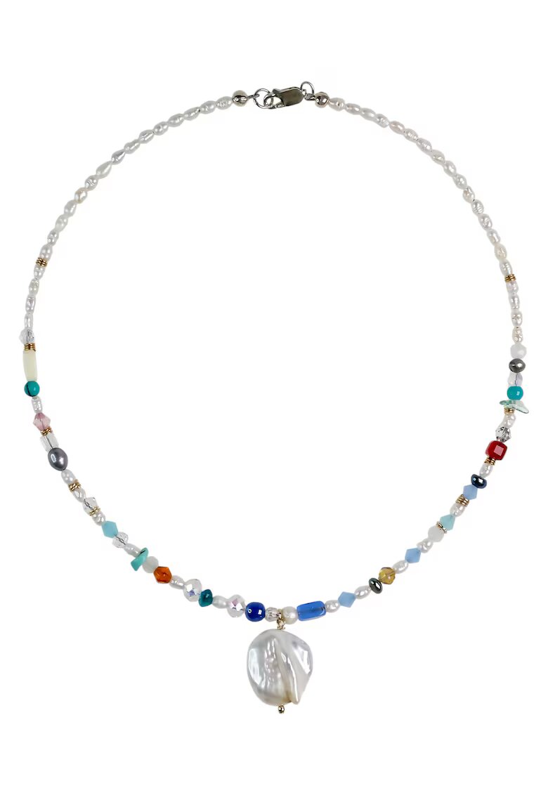 Dora Lazarof Colier cu perle si cristale Multicolor