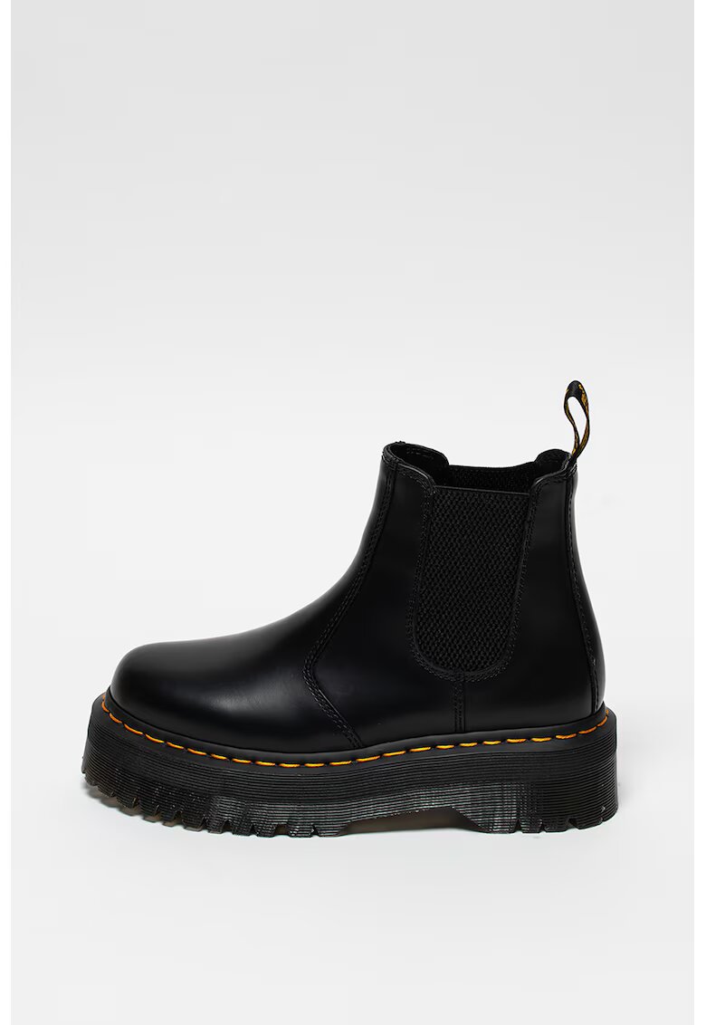 Dr. Martens Ghete Chelsea de piele cu cusaturi contrastante Quad