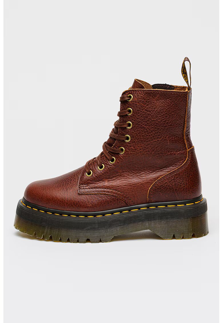 Dr. Martens Ghete flatform de piele Jadon - Visiniu