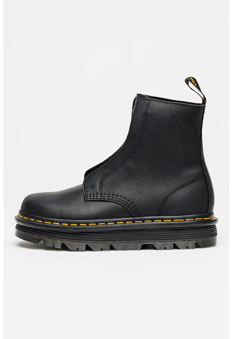 Dr. Martens Ghete slip-on unisex de piele - fara sireturi Zebzag - Negru