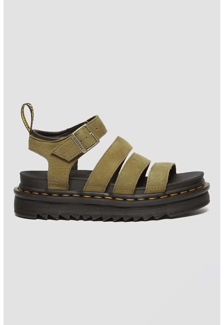 Dr Martens Sandale de piele cu inchidere cu catarama la nivelul gleznei - Verde masliniu