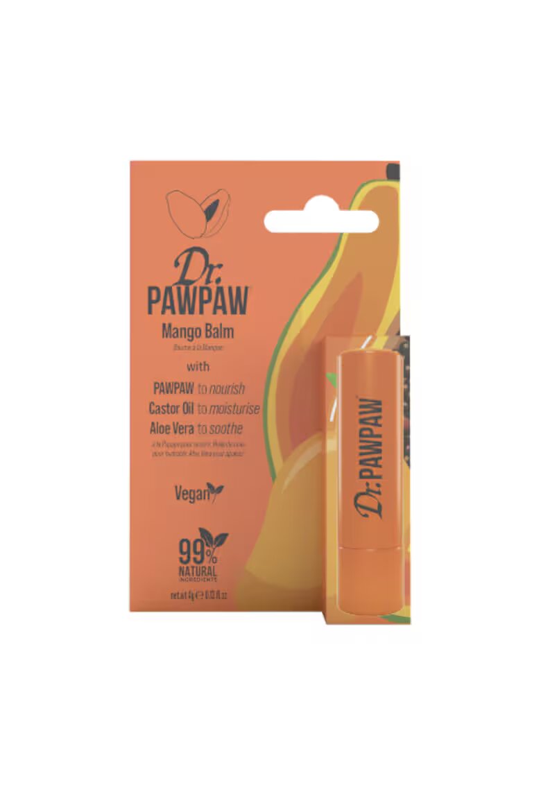 DrPawPaw Balsam stick pentru buze - cu aroma de mango si pawpaw - ulei de ricin si aloe vera - 4 g