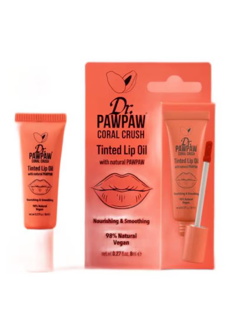 DrPawPaw Ulei de buze colorat si hranitor cu extract de papaya - Coral Crush - 8 ml