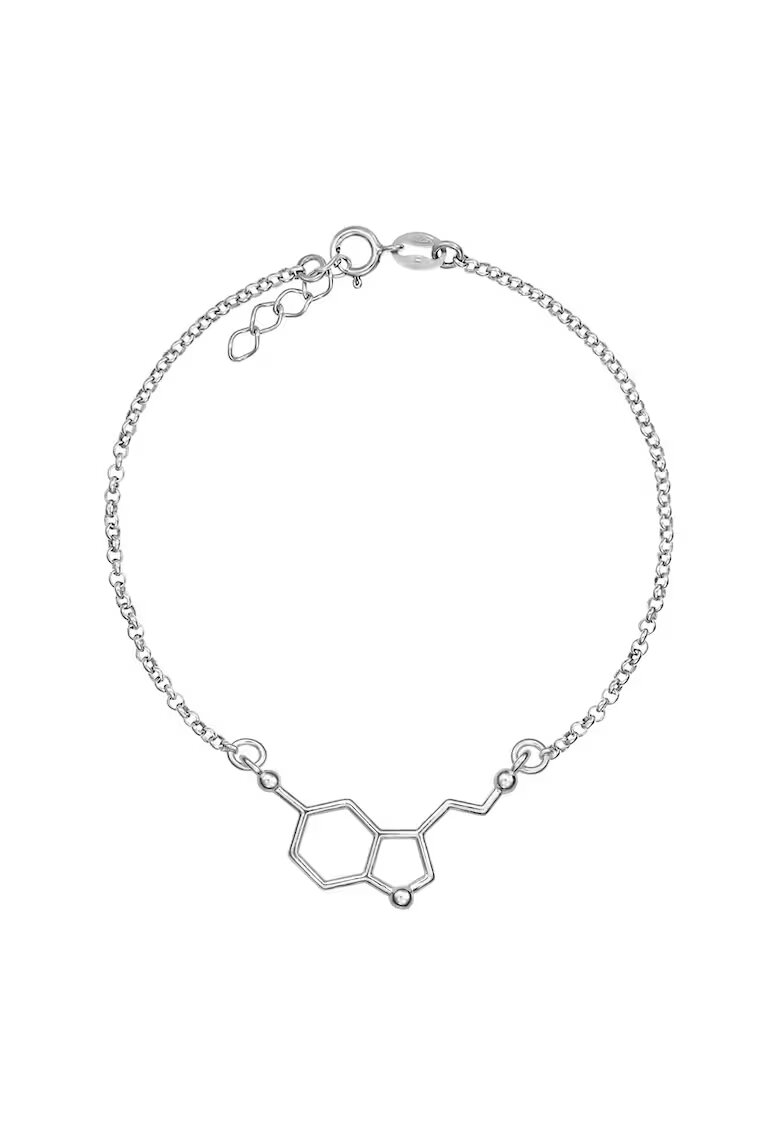 e-Crystal Bratara Argint 925 placat cu rodiu si charm - Argintiu