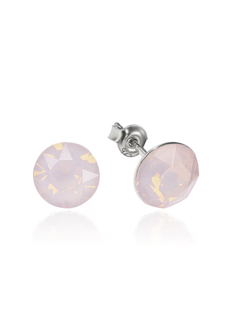 e-Crystal Cercei Argint 925 placat cu rodiu cu cristale Swarovski® Xirius Opal Rose 8mm Surub