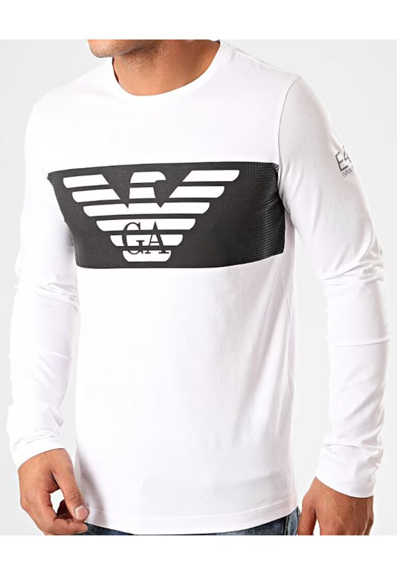 EA7 Bluza cu logo contrastant -