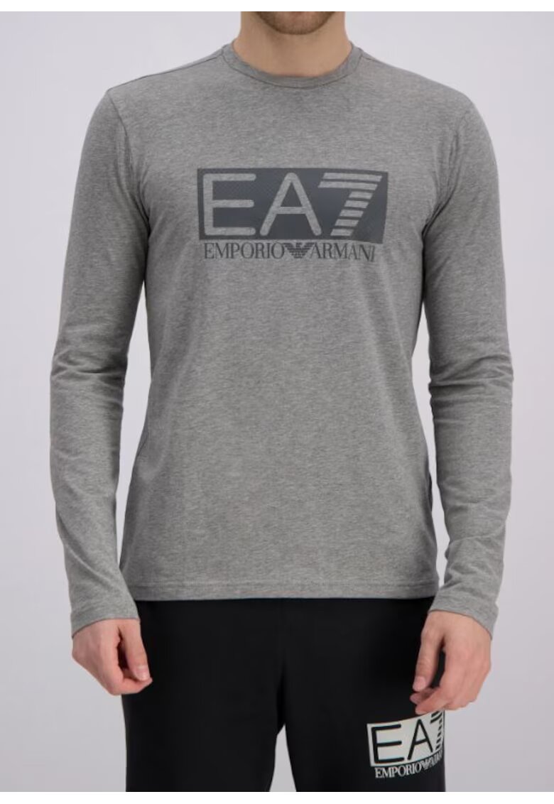 EA7 Bluza cu logo si croiala slim -