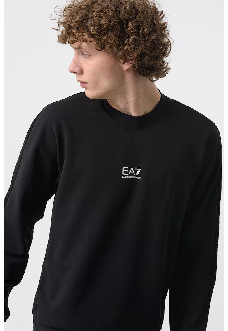 EA7 Bluza de trening cu logo - Alb/Negru
