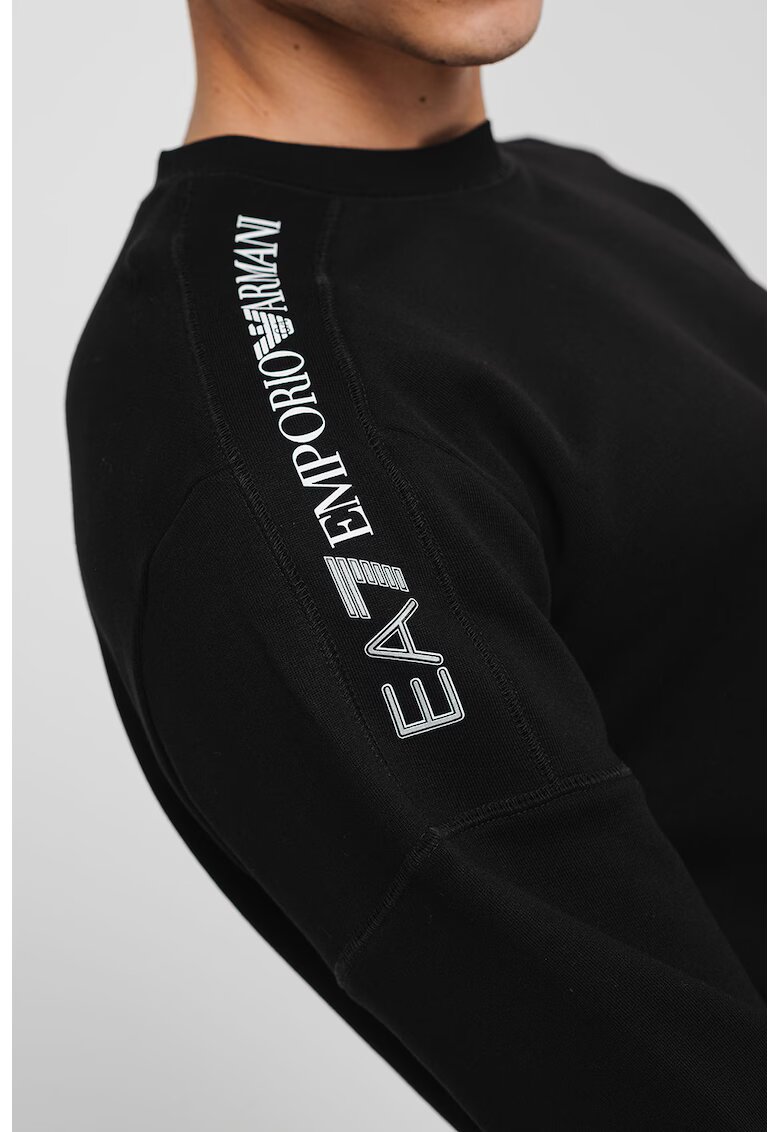 EA7 Bluza de trening din bumbac cu insertii cu logo - Negru