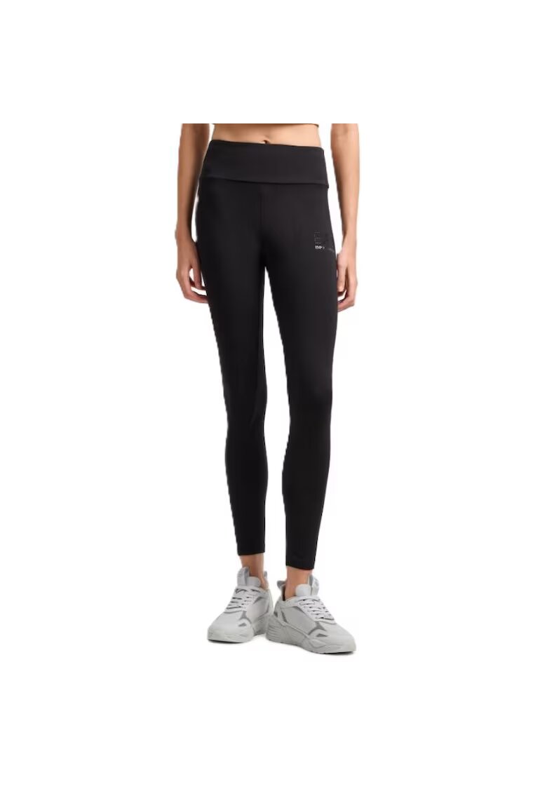 EA7 Colanti pentru Femei - w leggings high waist fancy strass - 7W000169-AF12484-UC001 - XS INTL - Negru