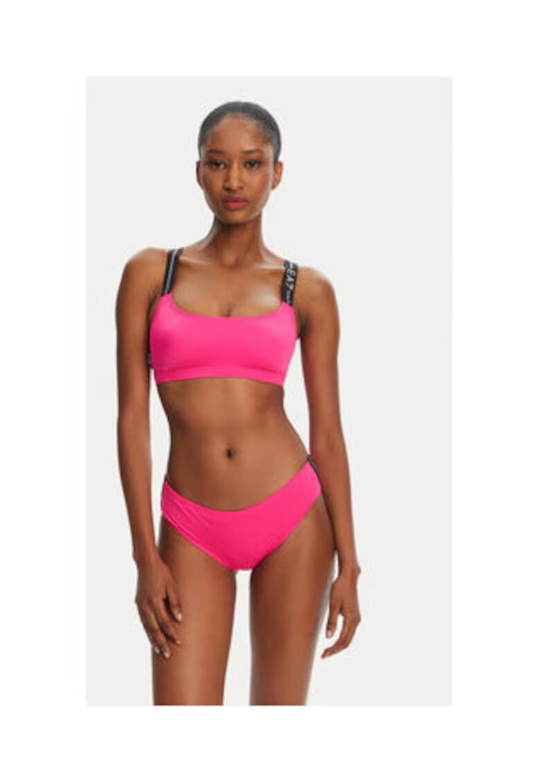 EA7 Costum de baie dama - Emporio Armani roz neon - poliester si elastan