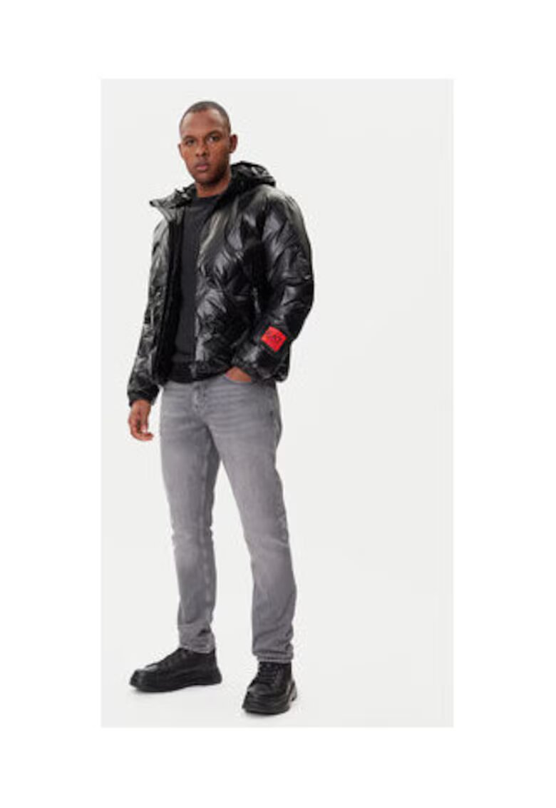 EA7 Geaca de iarna barbati - Emporio Armani negru - 100% poliuretan
