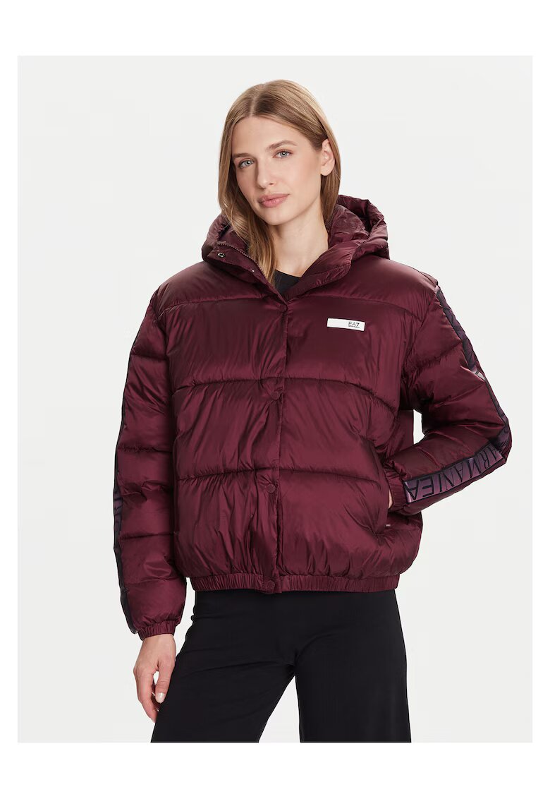 EA7 Geaca de iarna dama burgundy - material calduros