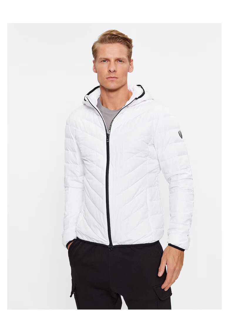 EA7 Geaca de puf barbati Emporio Armani - alb -