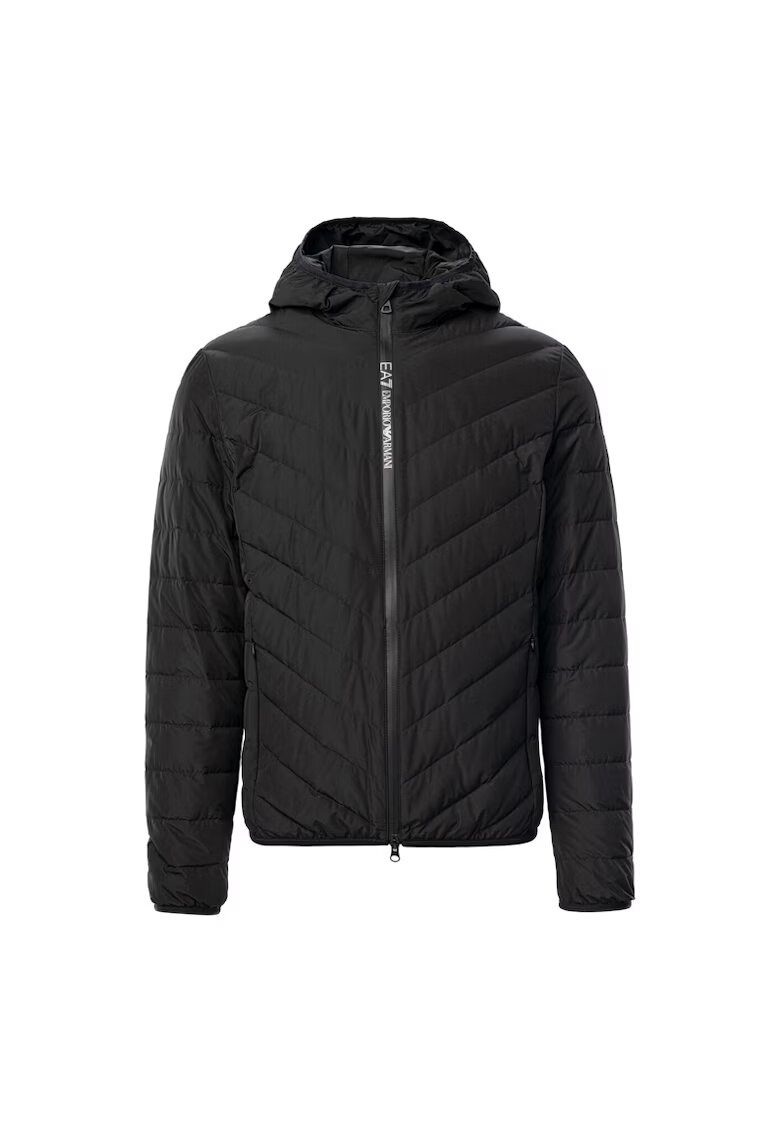 EA7 Geaca pentru Barbati - m down light jacket hoodie - 8NPB14-PNE1Z-1200 - Negru - Negru