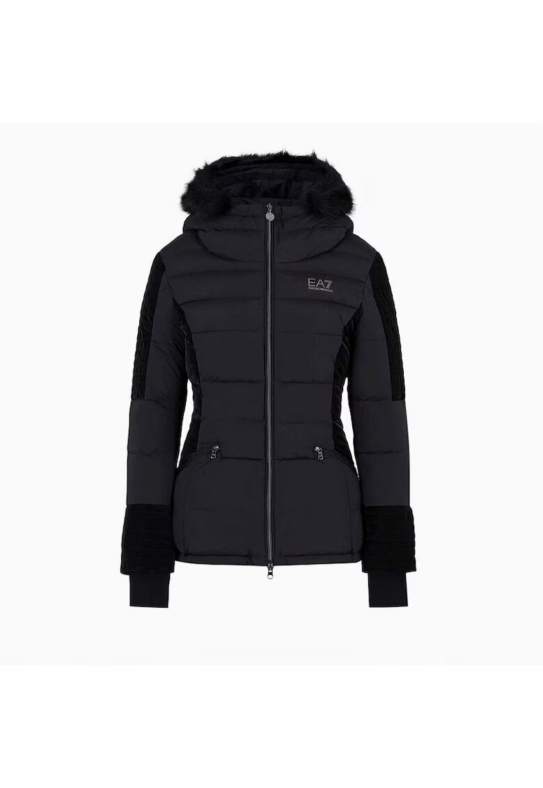 EA7 Geaca pentru Femei - w jacket medium padded mix material - 6RTB14-TNDAZ-1200 - Negru - Negru