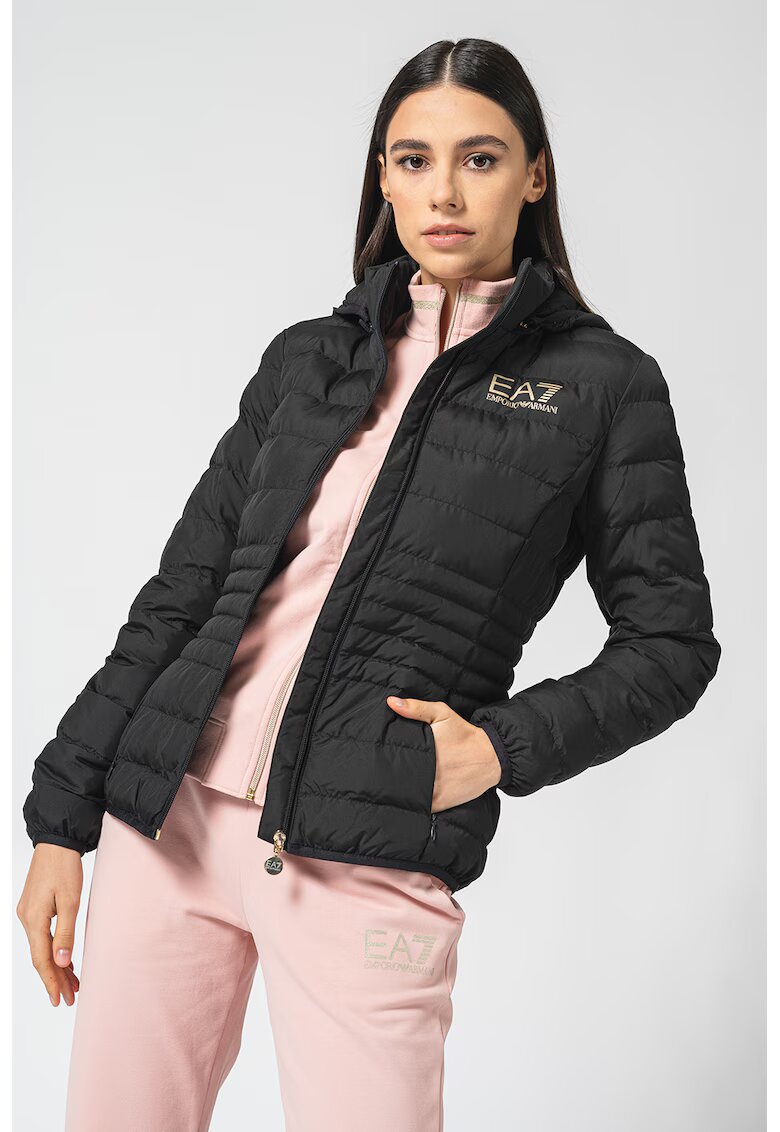 EA7 Geaca slim fit cu gluga