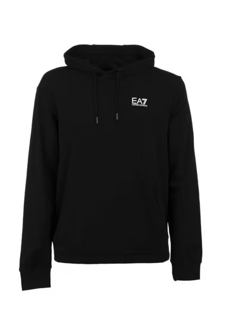 EA7 Hanorac barbati - Emporio Armani Bumbac - Negru/Alb - Negru