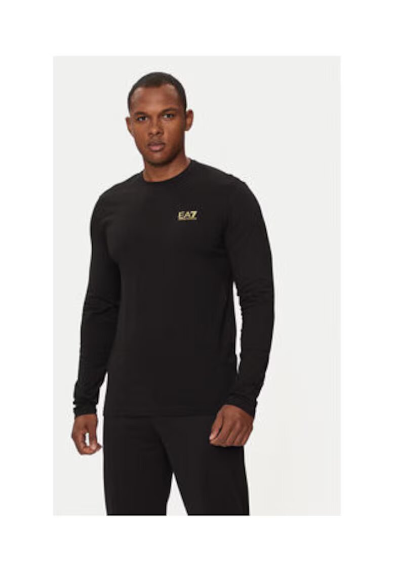 EA7 Hanorac barbati - Emporio Armani negru - bumbac-elastan