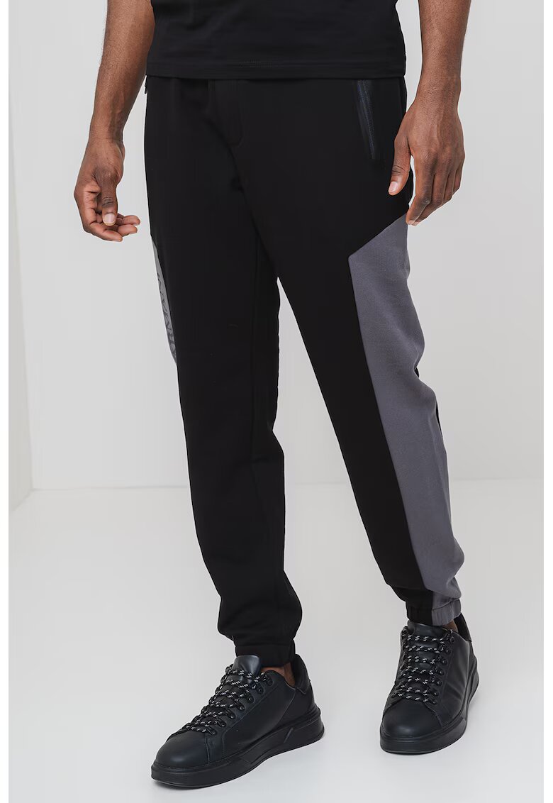 EA7 Pantaloni de trening cu snur - in doua nuante - Negru/Gri inchis