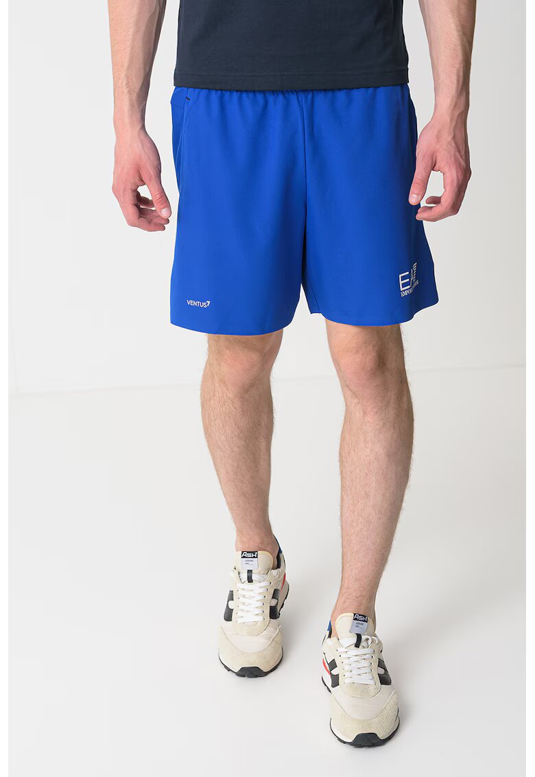 EA7 Pantaloni scurti cu talie elastica - Albastru royal