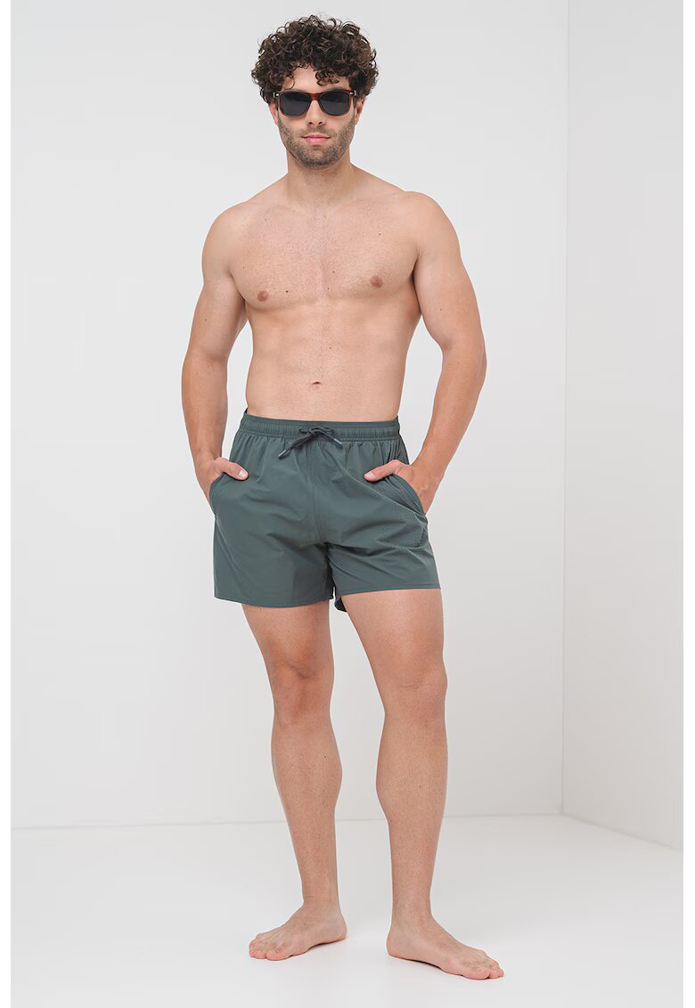 EA7 Pantaloni scurti de baie cu logo cu perforatii - Verde sparanghel