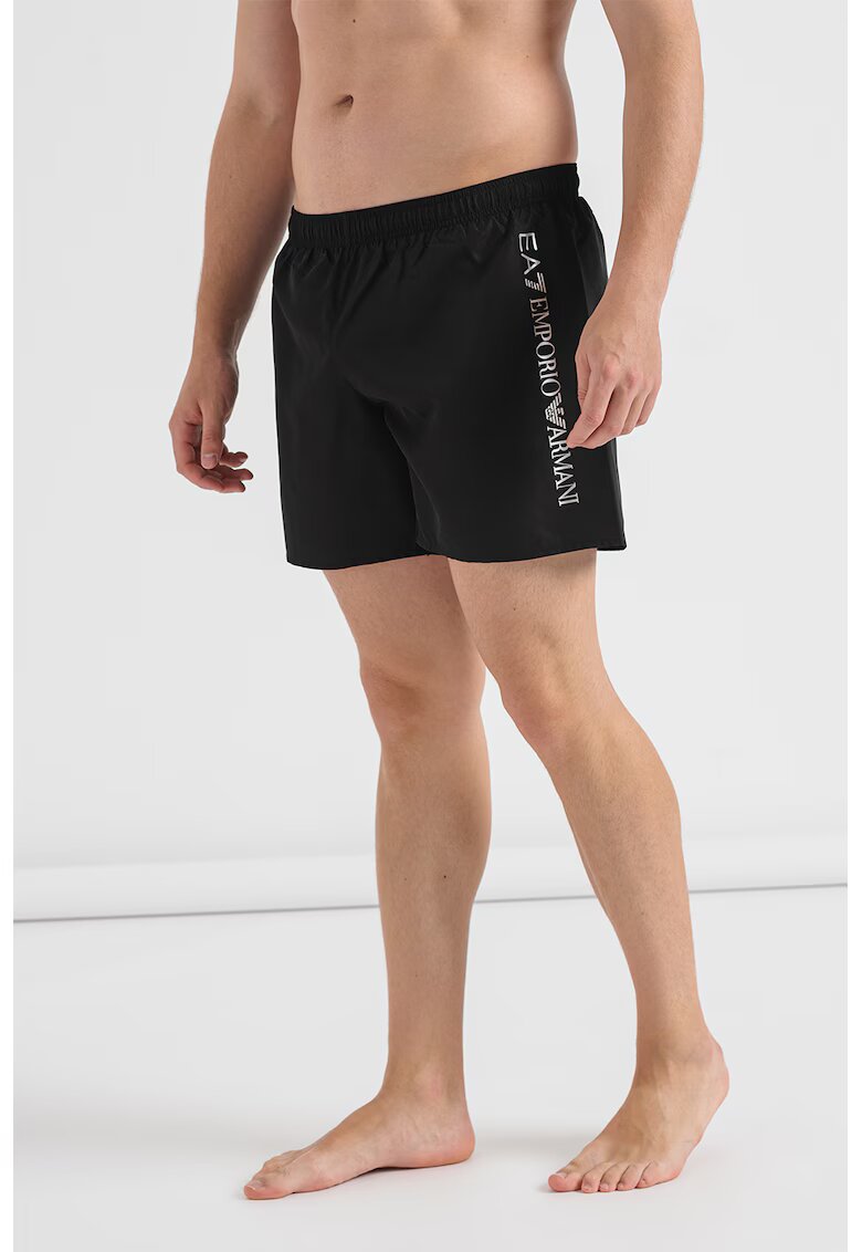 EA7 Pantaloni scurti de baie cu logo Sea World - Negru stins
