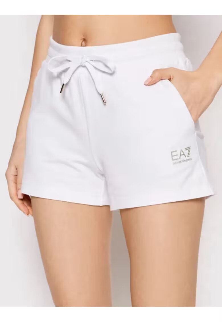 EA7 Pantaloni scurti din bumbac cu snur de ajustare -