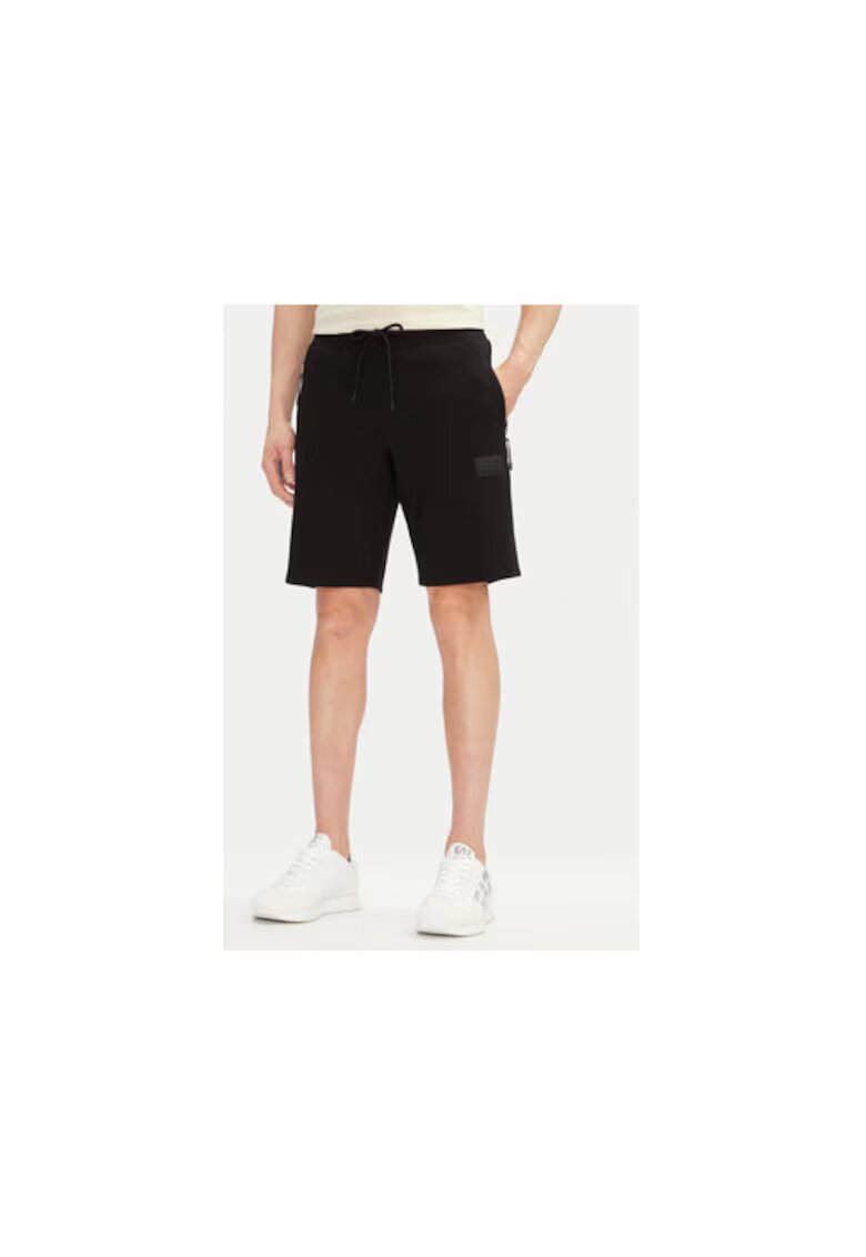 EA7 Pantaloni scurti sport barbati Emporio Armani - 7M000095 AF12116 - Bumbac/Poliester - Negru - Negru