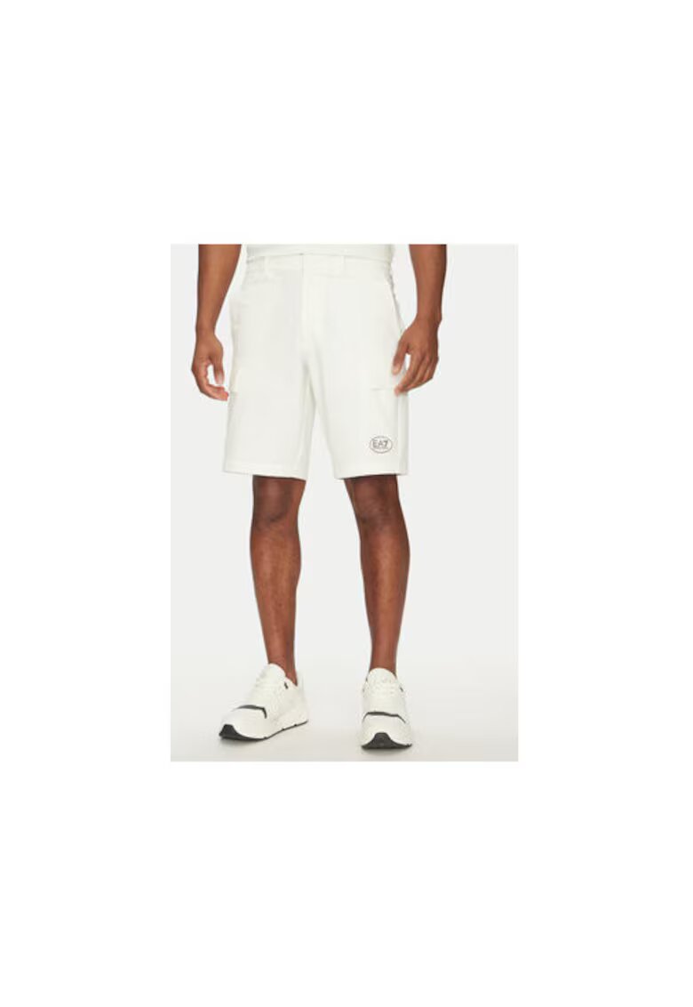 EA7 Pantaloni scurti sport barbati Emporio Armani - 7M000196 AF13554 - Poliester/Elastan - Alb - Alb