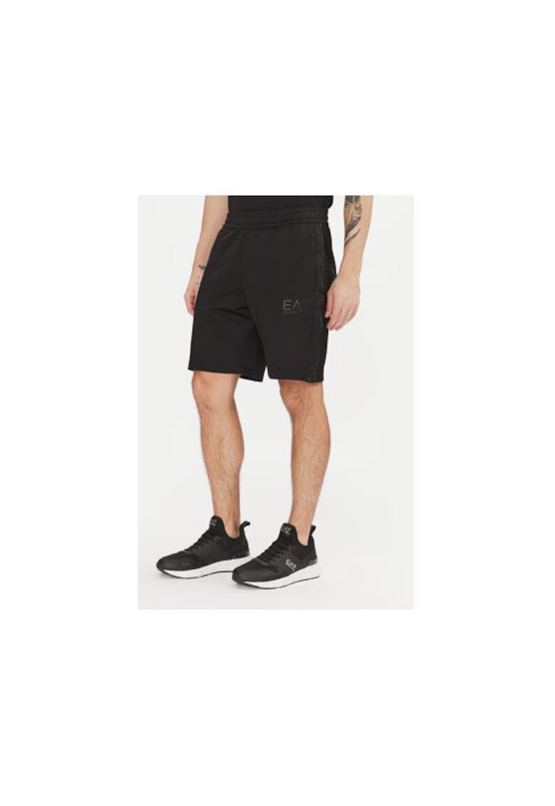 EA7 Pantaloni scurti sport barbati Emporio Armani - 7M000309 AF13526 - Poliester/Elastan - Negru - Negru
