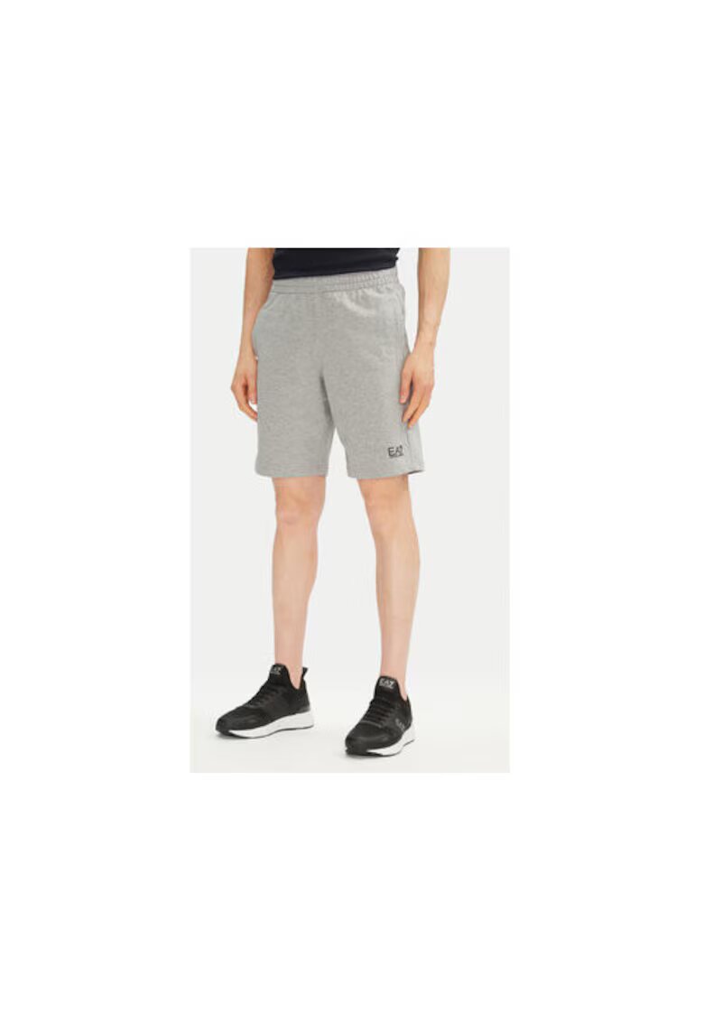 EA7 Pantaloni scurti sport barbati Emporio Armani - 8NPS65 PJVRZ - Bumbac - Gri - Gri