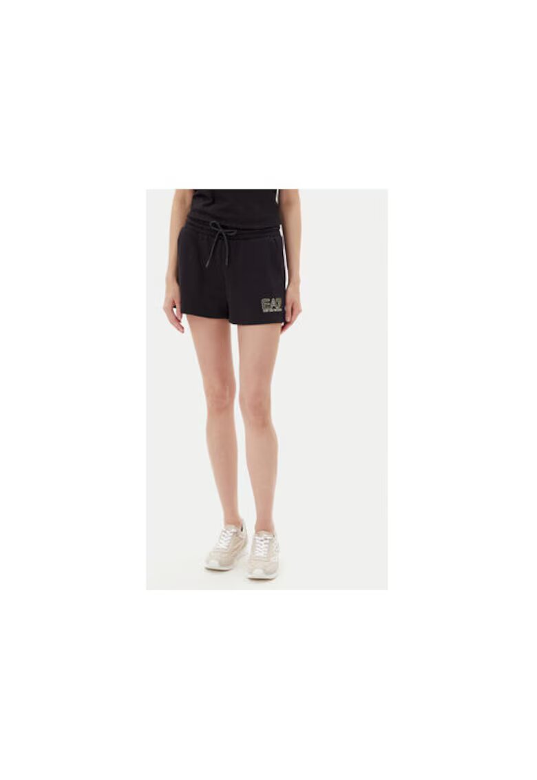 EA7 Pantaloni scurti sport dama Emporio Armani - 7W000108 AF12473 - Bumbac/Poliester - Negru - Negru