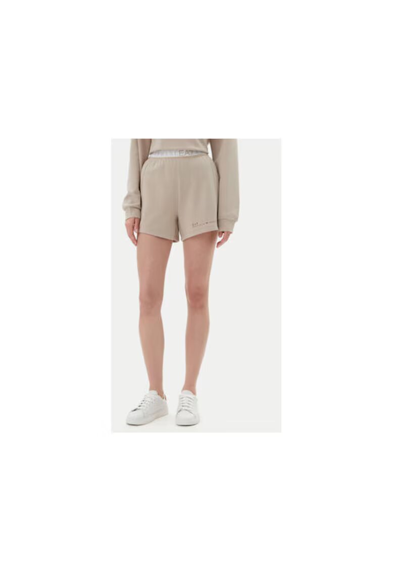 EA7 Pantaloni scurti sport dama Emporio Armani - 7W000280 AF12501 - Poliester/Bumbac - Bej - Bej