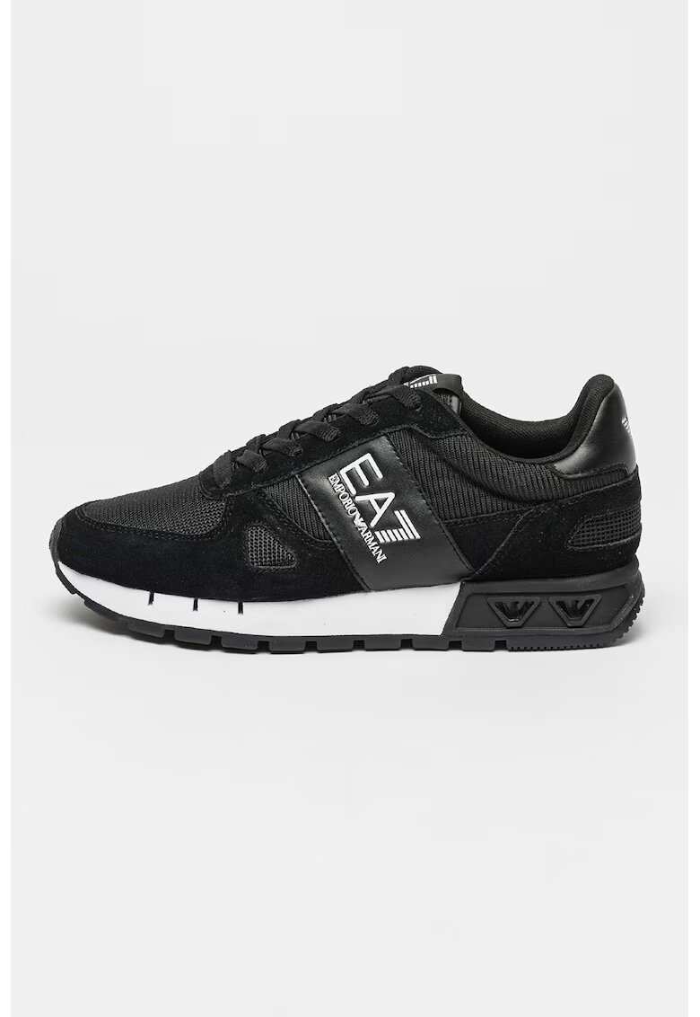 EA7 Pantofi sport cu insertii de piele intoarsa - Negru